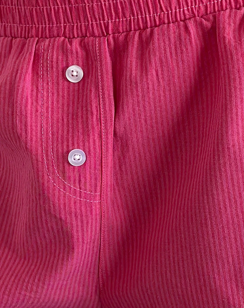Voir Short aus Popeline rot und rosa gestreift