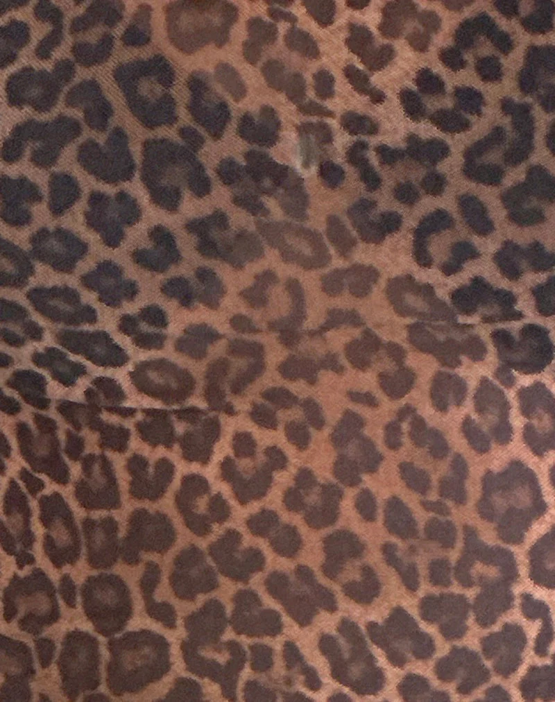Jiraya Top aus Mesh mit Leopardenmuster