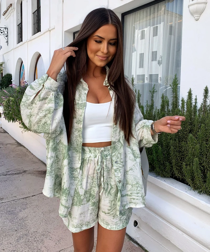 Musselin Bluse Verde Grün