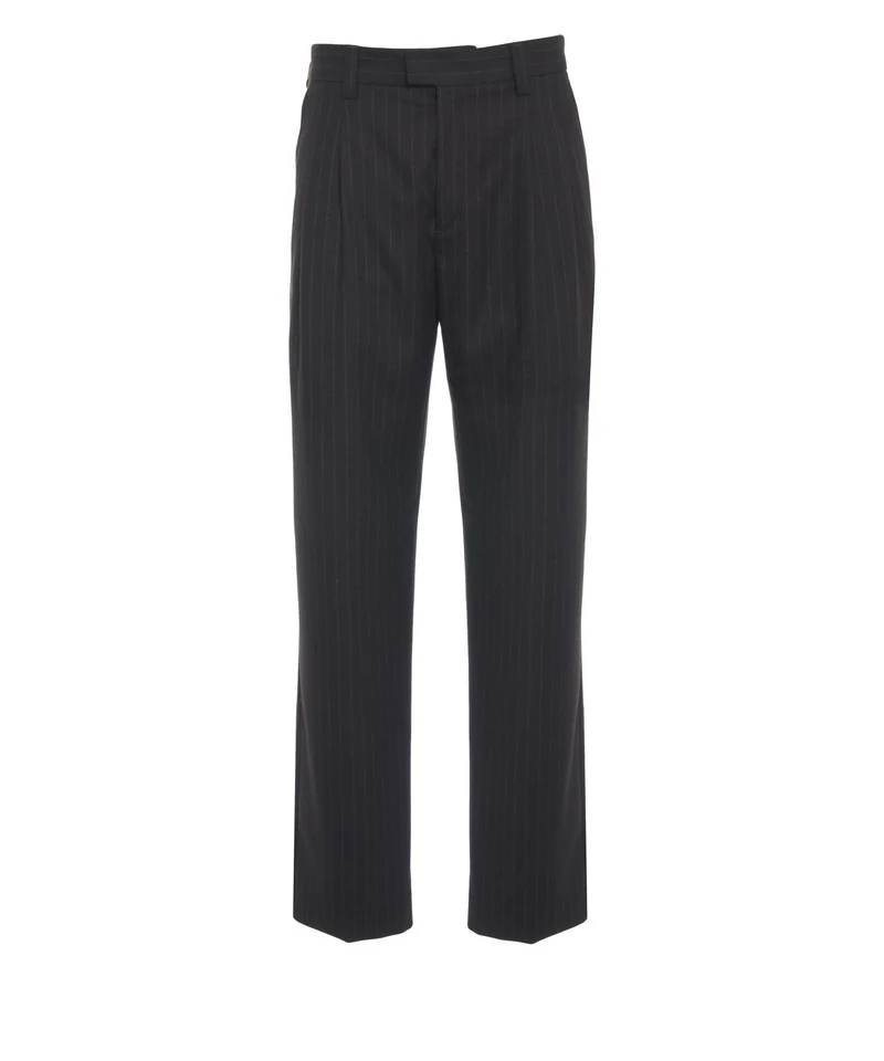 Pantaloni a pieghe gessati