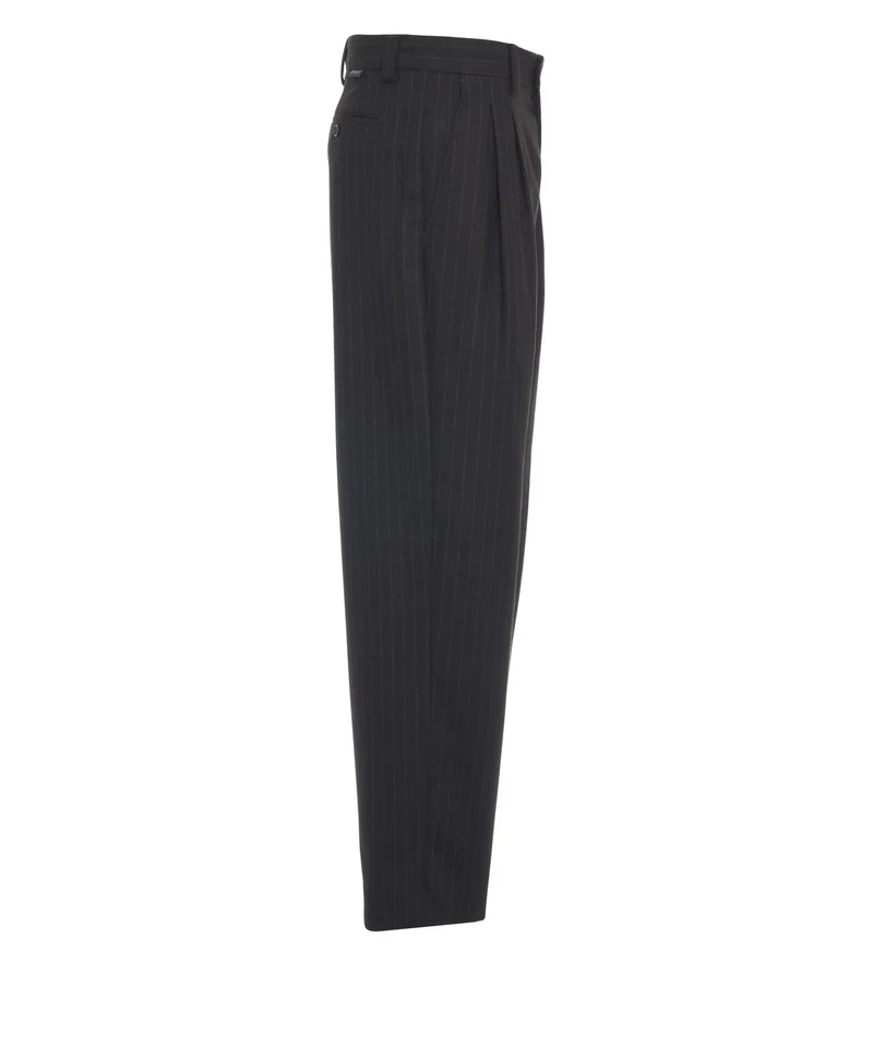 Pantaloni a pieghe gessati