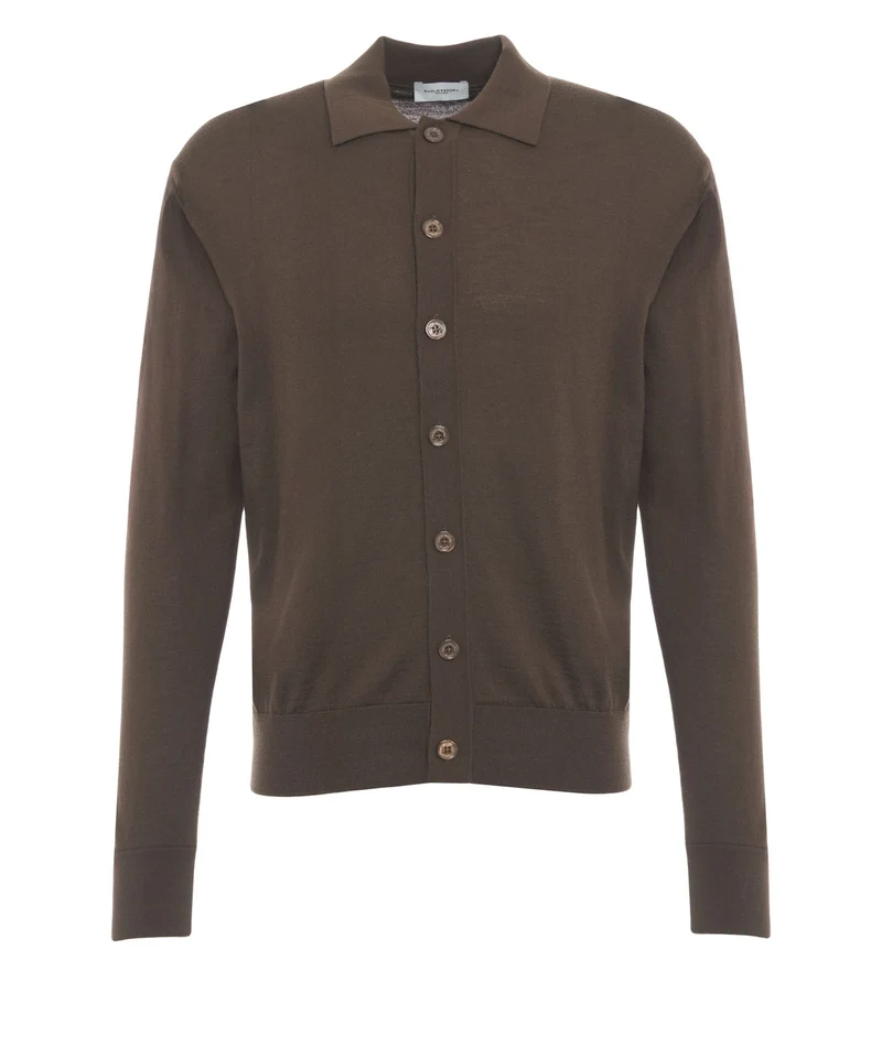 Cardigan con colletto polo