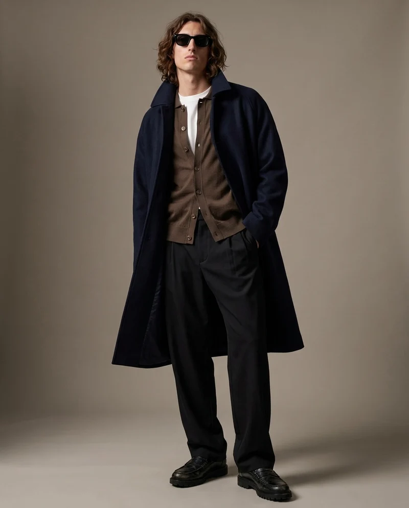 Cappotto con maniche raglan