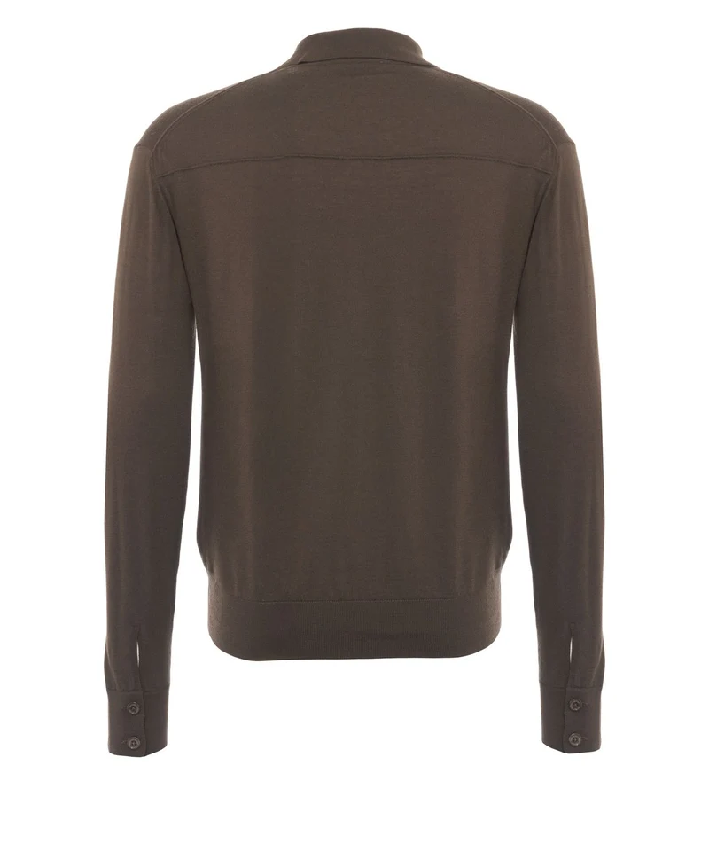 Cardigan con colletto polo