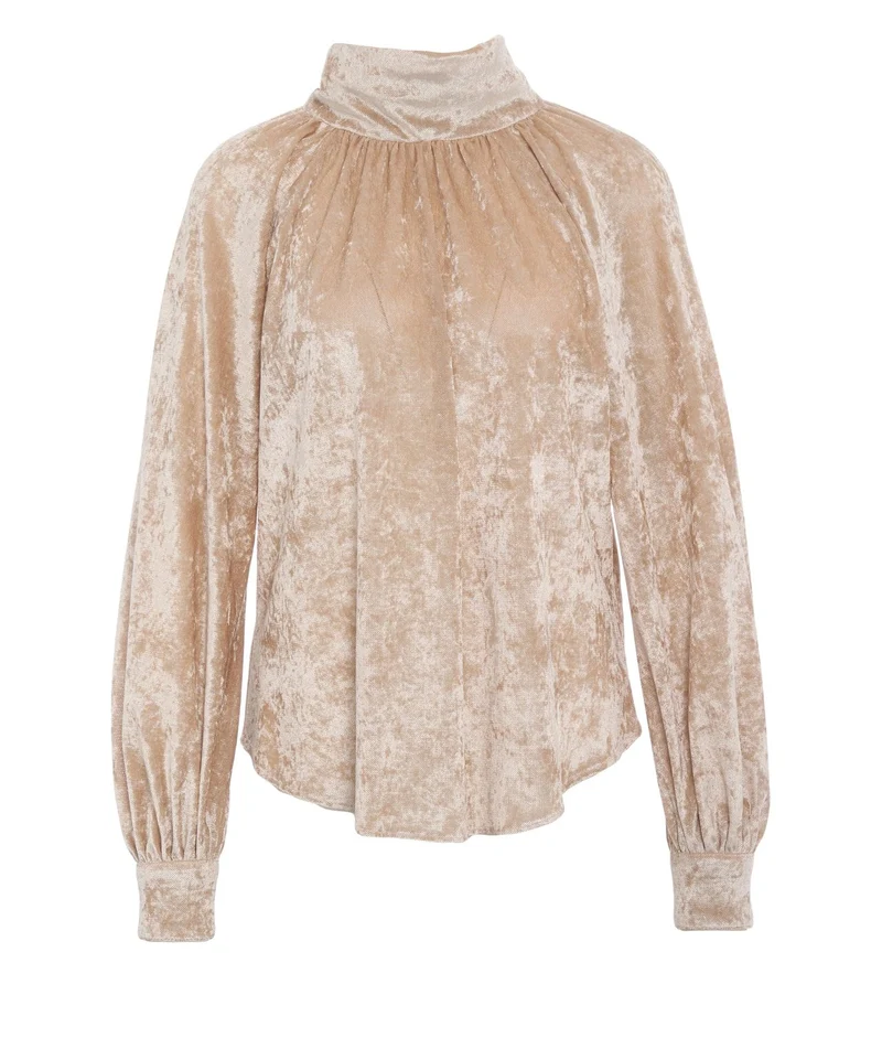 Blusa con collo alto