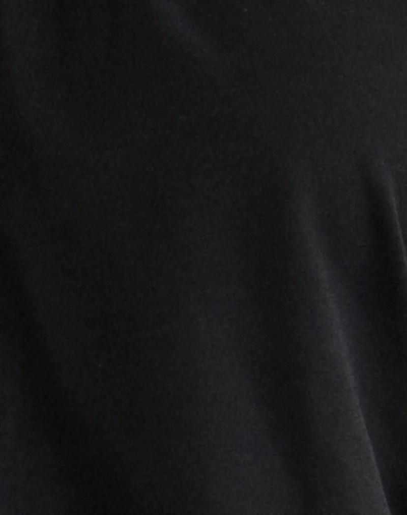Karise Tiefes Top aus Cupro Schwarz