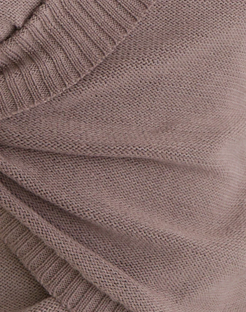 Malya Top mit Schnalle aus Strick in Taupe