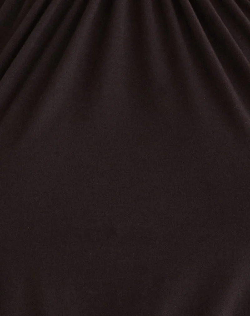 Diraka High Neck Top aus Rayon-Jersey in Schokoladenbraun