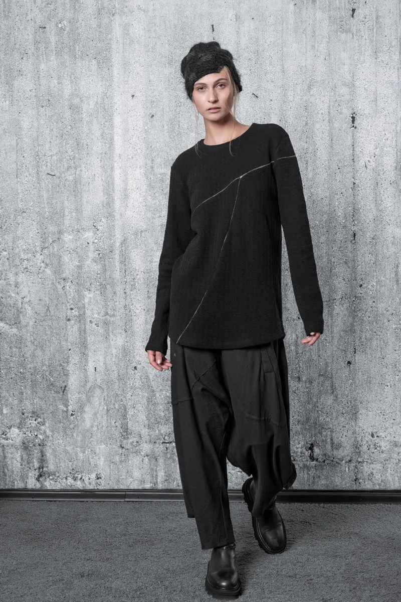 eigensinnig wien | Dave | Außergewöhnlicher Herren Designer Strickpullover in Schwarz