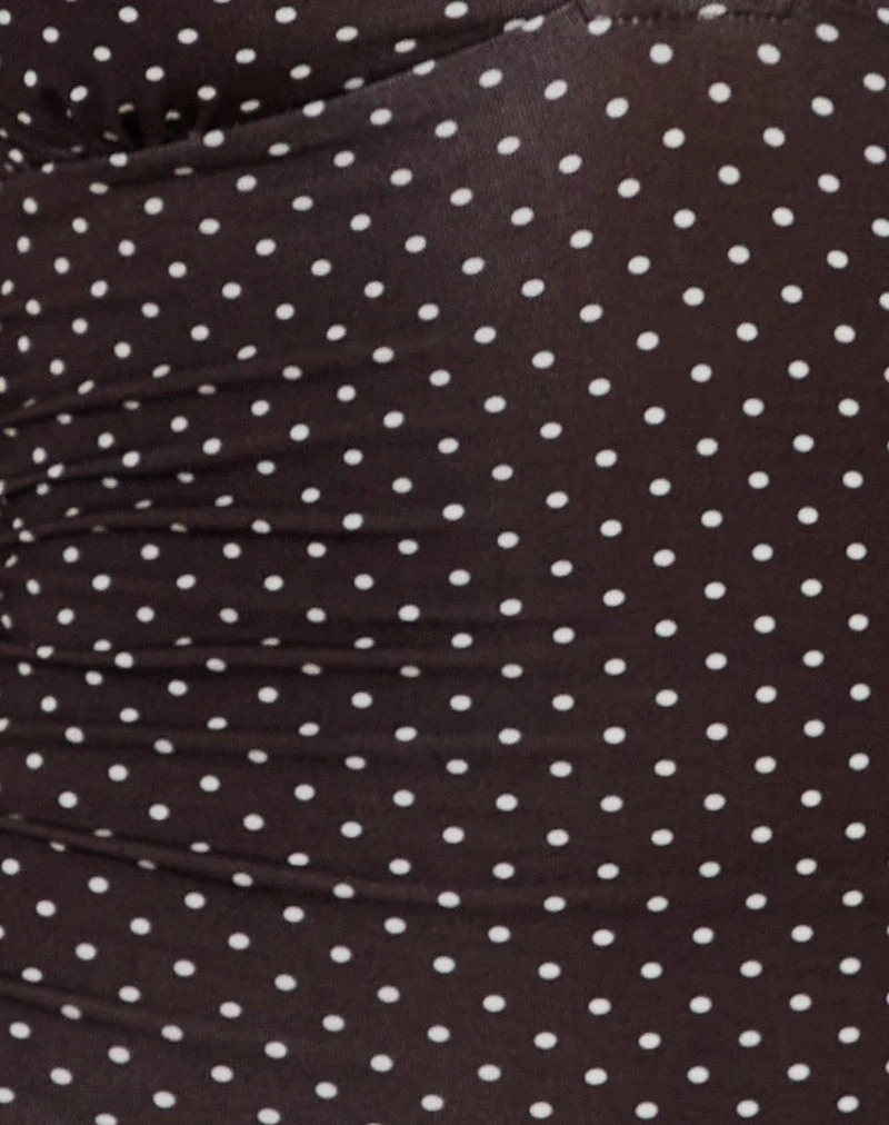 Lanai Minikleid in Micro Polka Braun