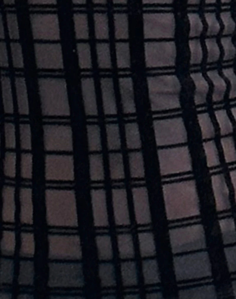 Nova Top aus tonalem Karoflock Schwarz