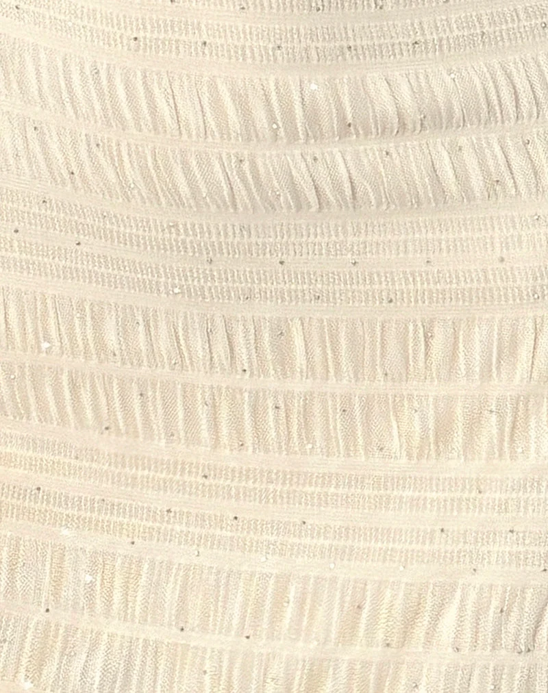 Akaira Minikleid aus Pailletten-Netz elfenbeinfarben