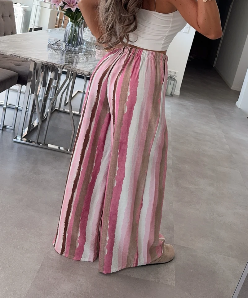 Viskose Schlaghose Fiorella Pink