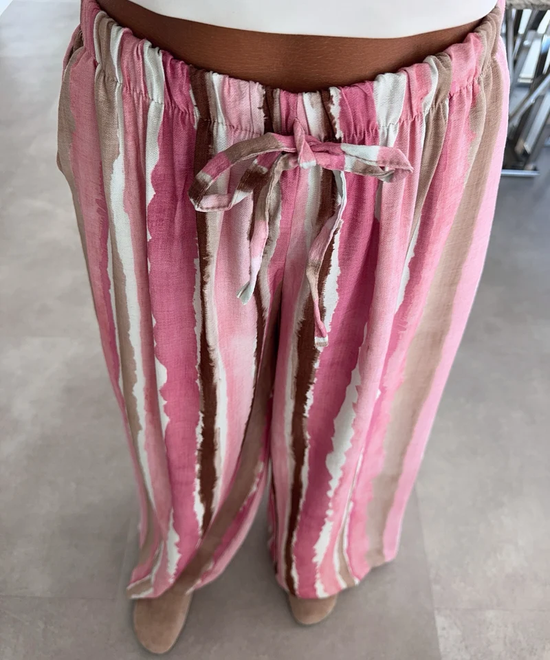 Viskose Schlaghose Fiorella Pink