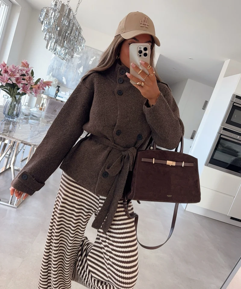 Strick Jacke Ilyria Braun
