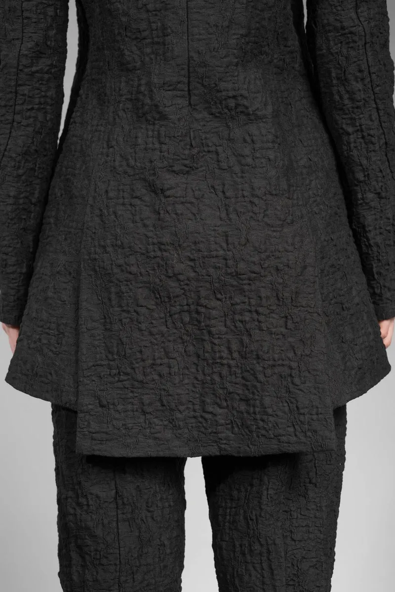 eigensinnig wien | Pales | Extravaganter, schwarzer Blazer für Damen aus exklusiver japanischer Baumwolle