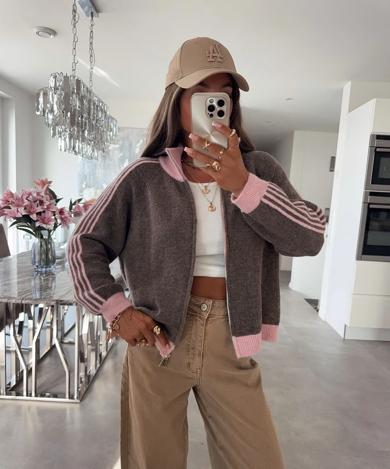 Zip Jacke Idun Rosa Braun