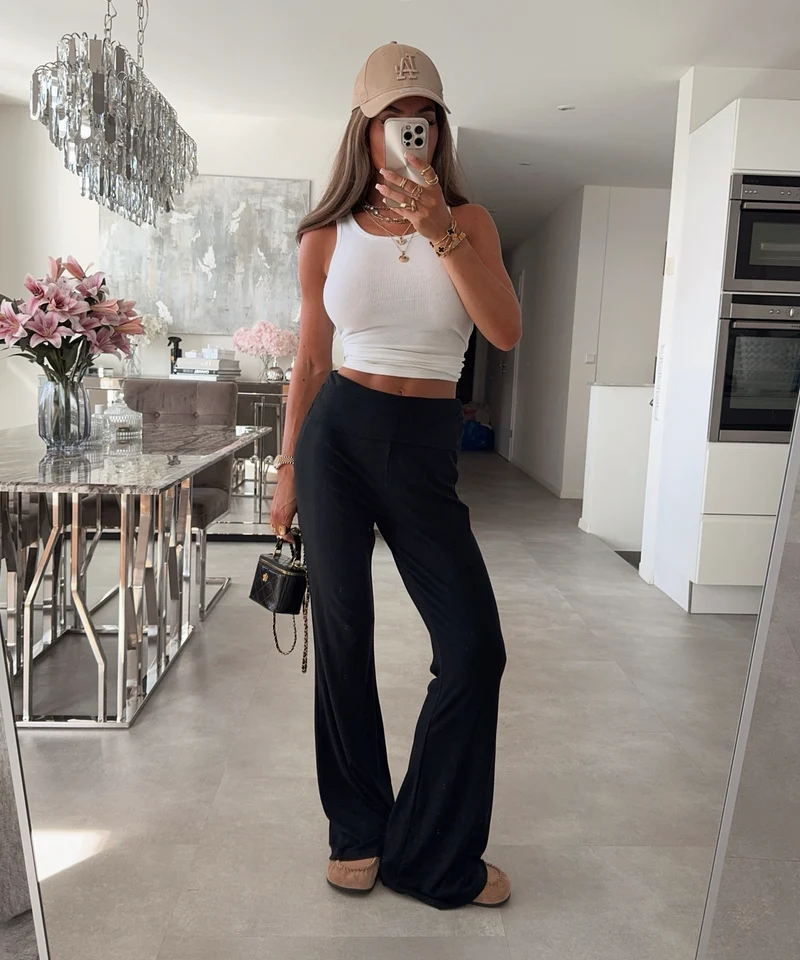 Viskose Yoga Hose Oia Schwarz