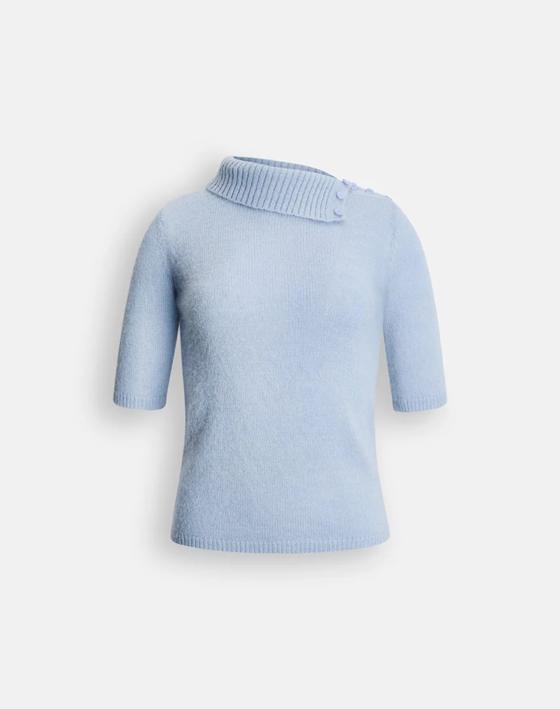 Hemas-Top aus glitzerndem blauem Strick