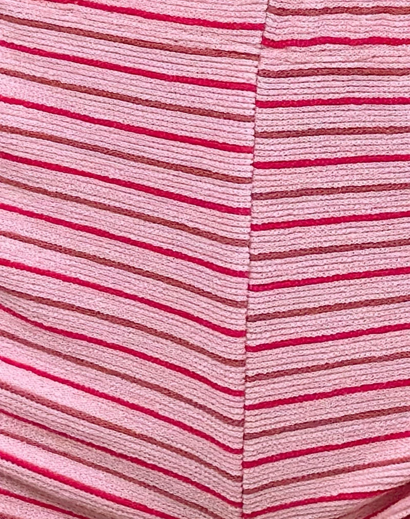 Eunia Short in Streifen Frottee Rosa