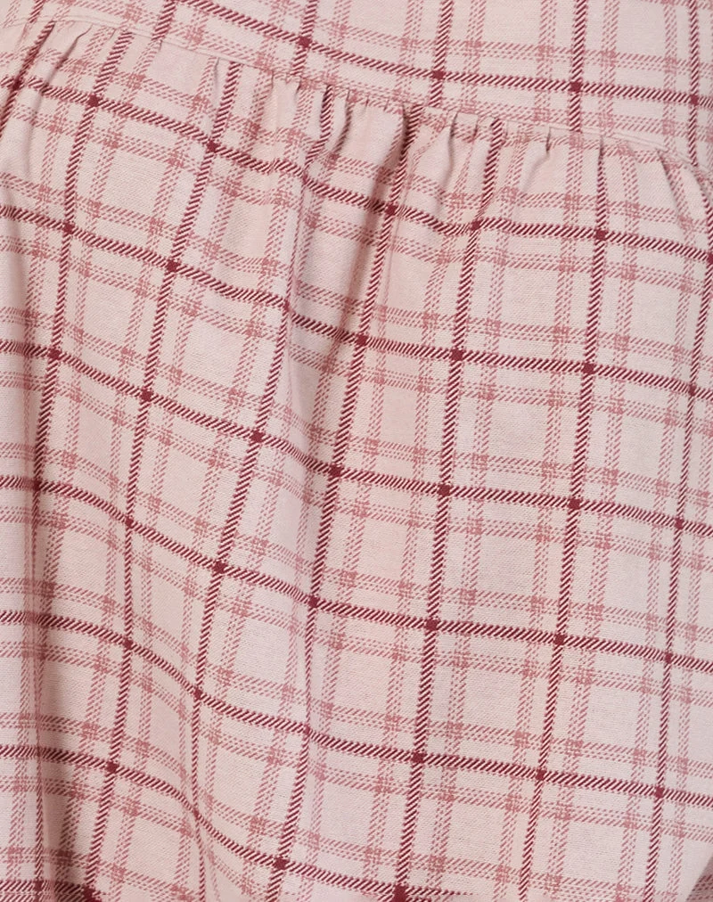 Sanlia Minikleid in Basic Schottenkaro Rosa