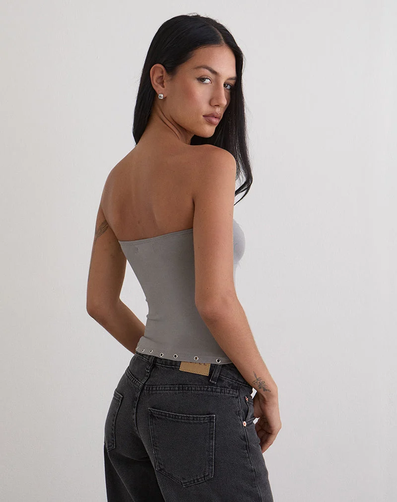 Ruki Bandeau-Top aus Viskose-Jersey Grau