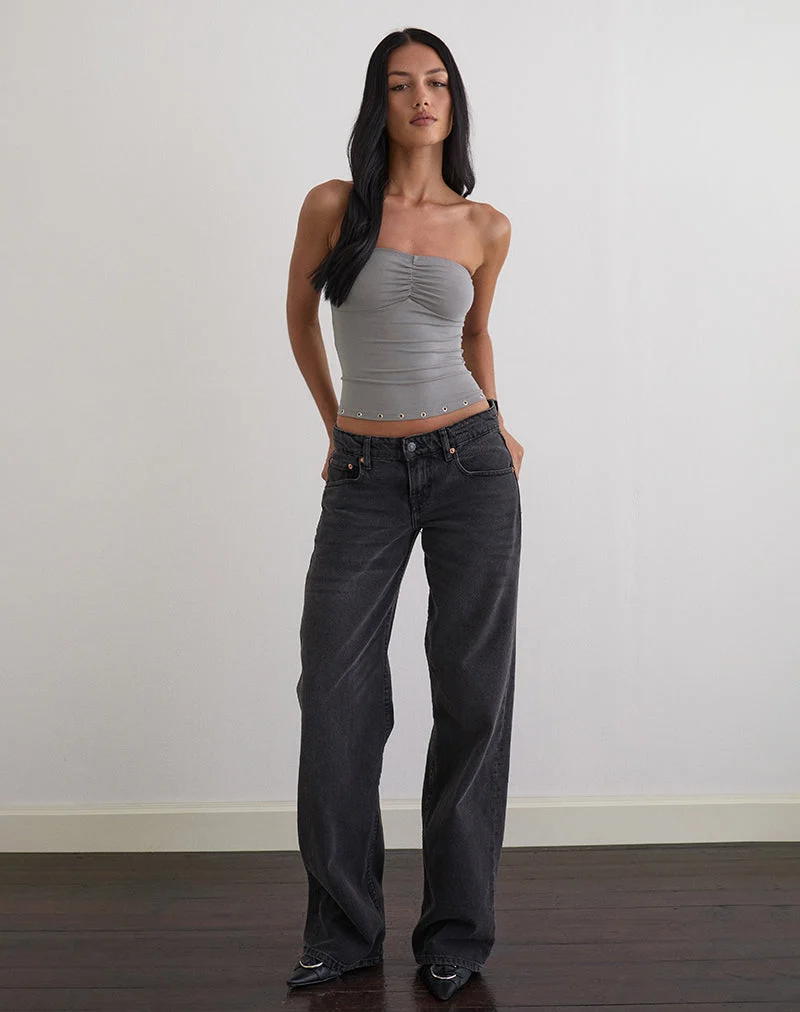 Ruki Bandeau-Top aus Viskose-Jersey Grau