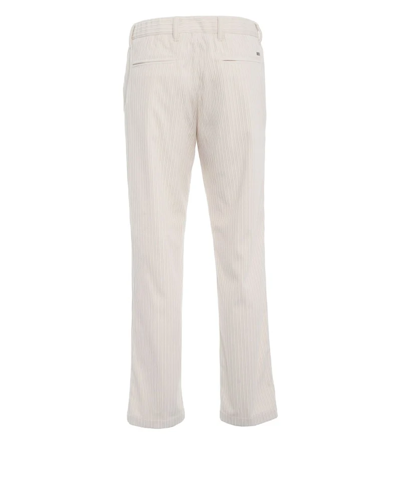 Pantaloni con pinces in velluto a coste