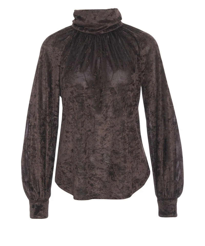 Blusa con collo alto