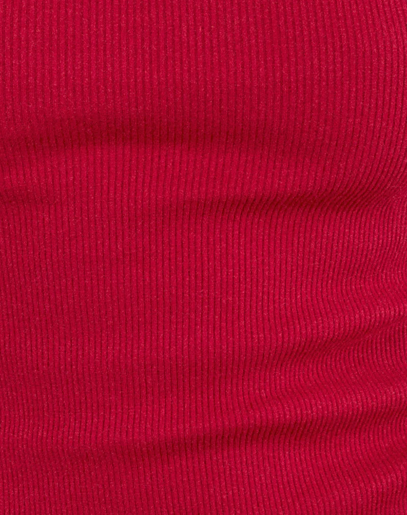 Cariter Racer Vest Top aus geripptem Adrenalin Rot