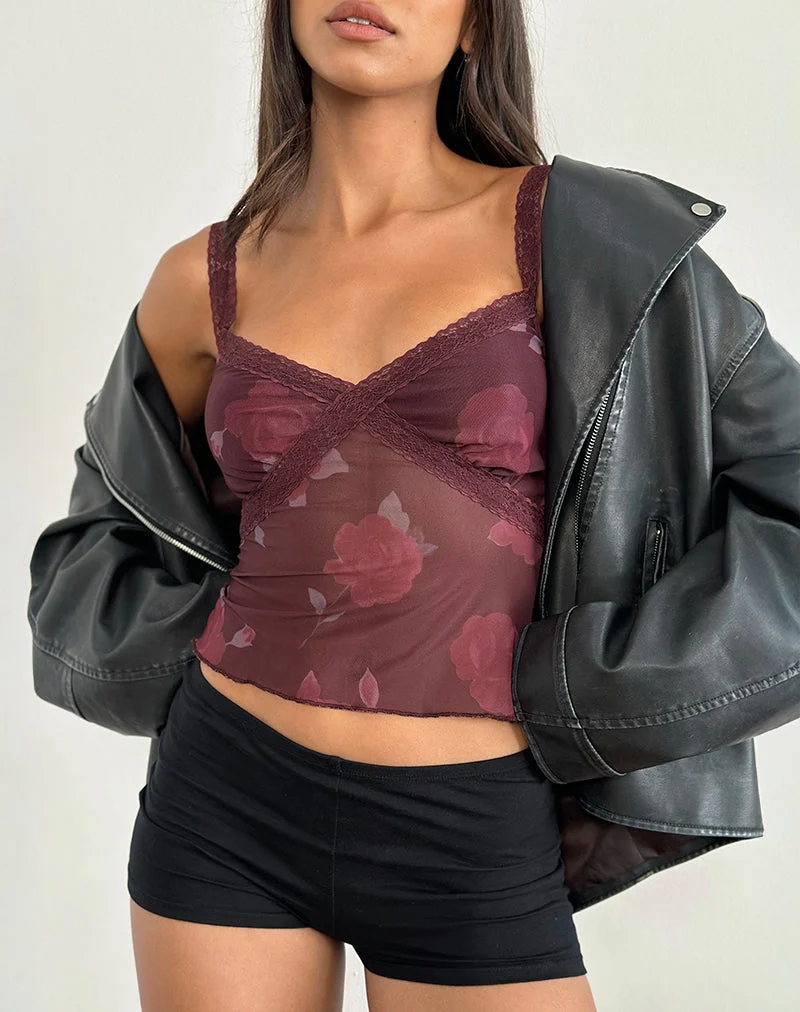 Rasa Cami Top in blühendem Rose Burgundy