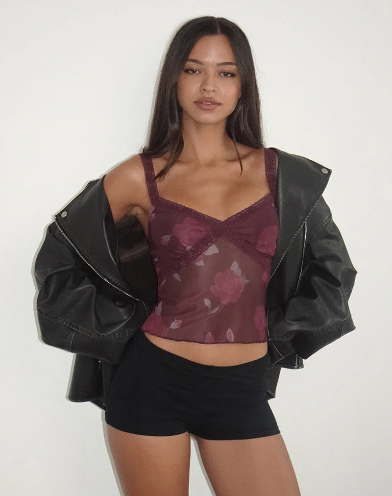 Rasa Cami Top in blühendem Rose Burgundy