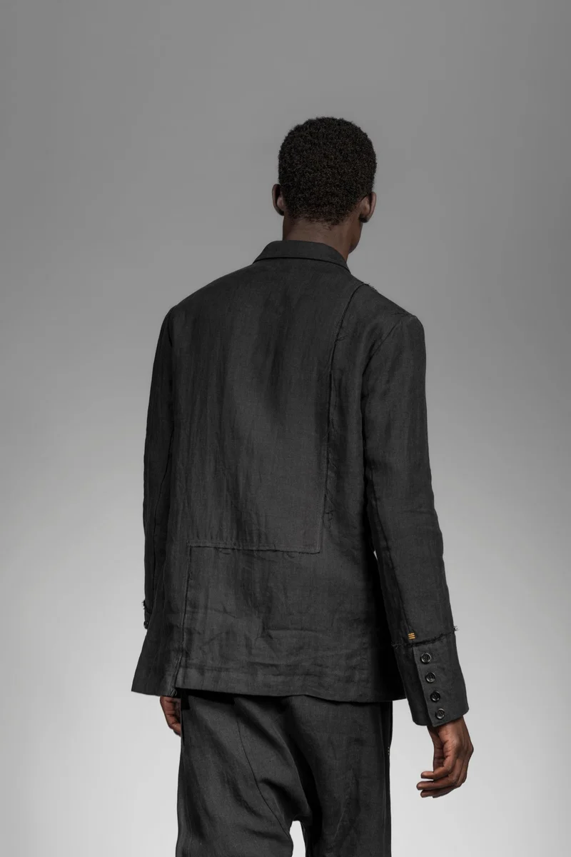 eigensinnig wien | Popper | Schwarze Designer Leinenjacke für Herren