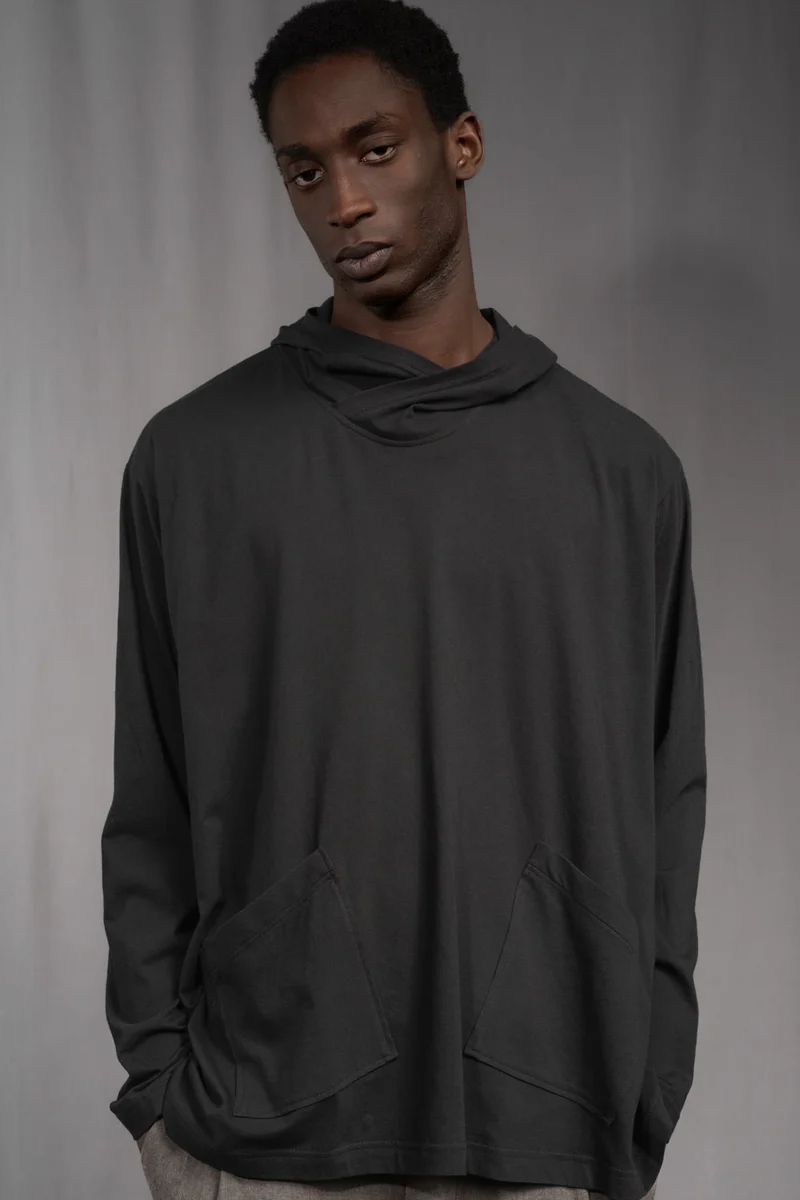 eigensinnig wien | Breed | Schwarzes Designer Hooded Sweatshirt aus Baumwolle