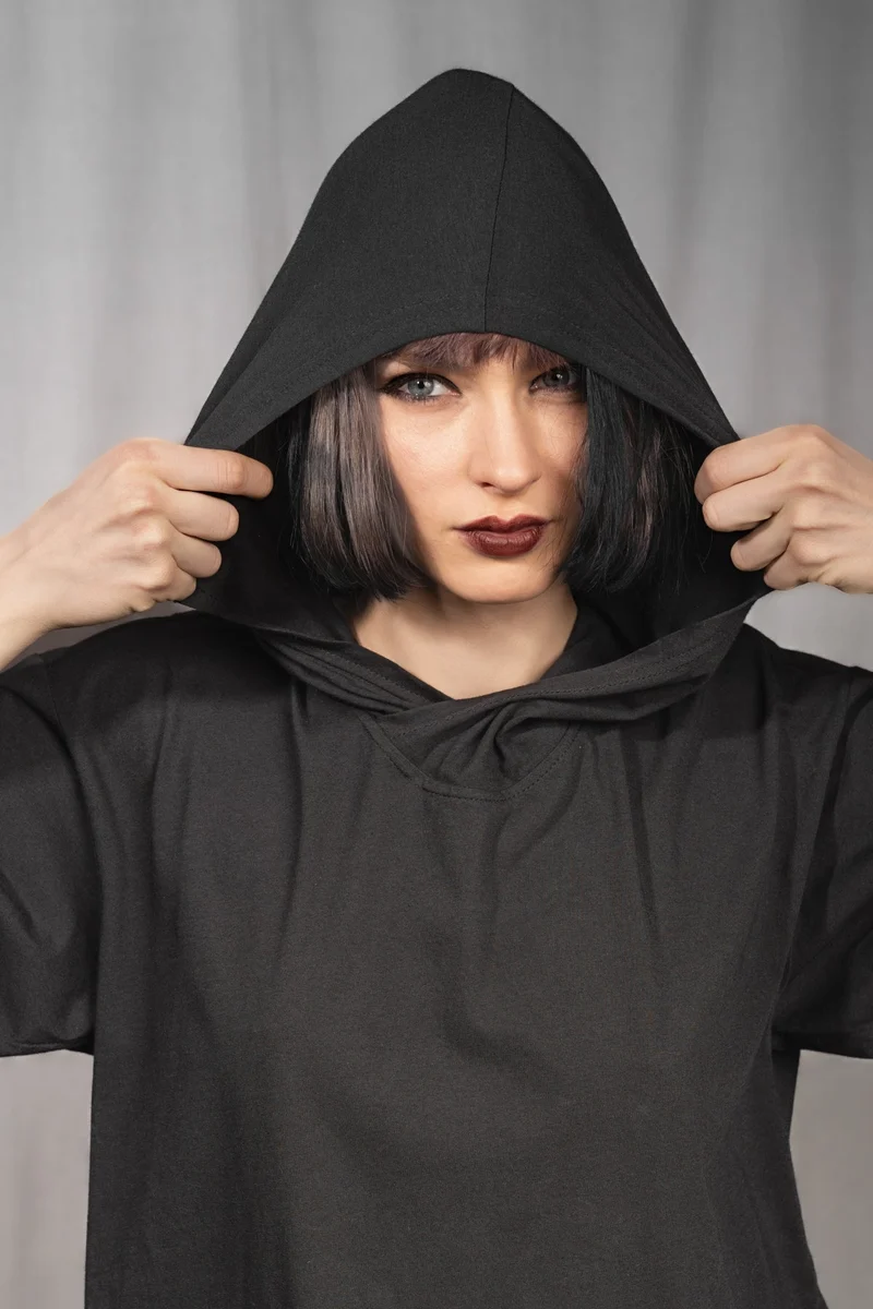 eigensinnig wien | Breed | Schwarzes Designer Hooded Sweatshirt aus Baumwolle