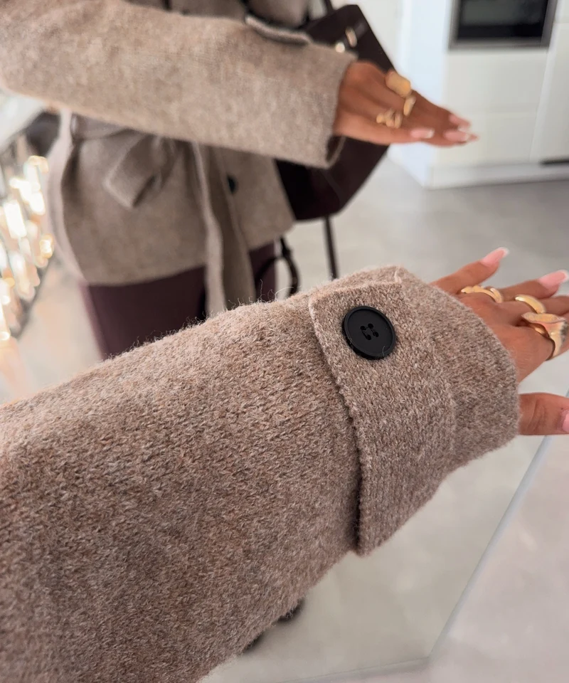 Strick Jacke Ilyria Taupe