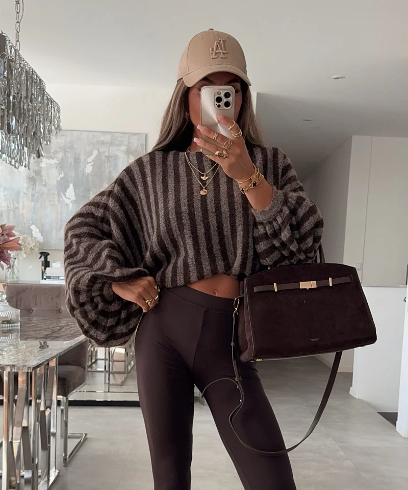 Gestreifter Pullover Lova Braun