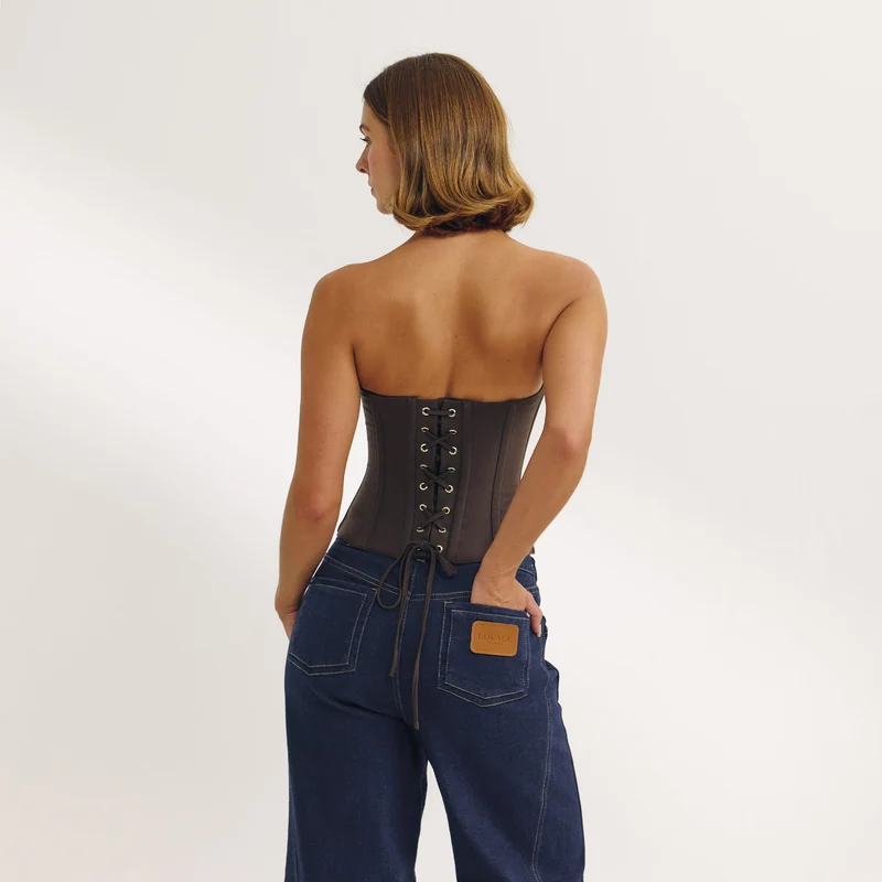 Bandeau-Korsett - Dunkelbraun
