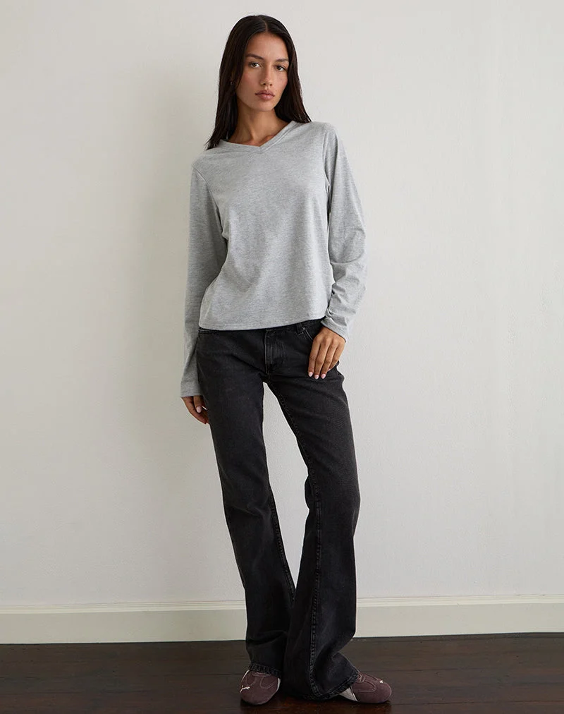 Feman Top aus Jersey Grau meliert