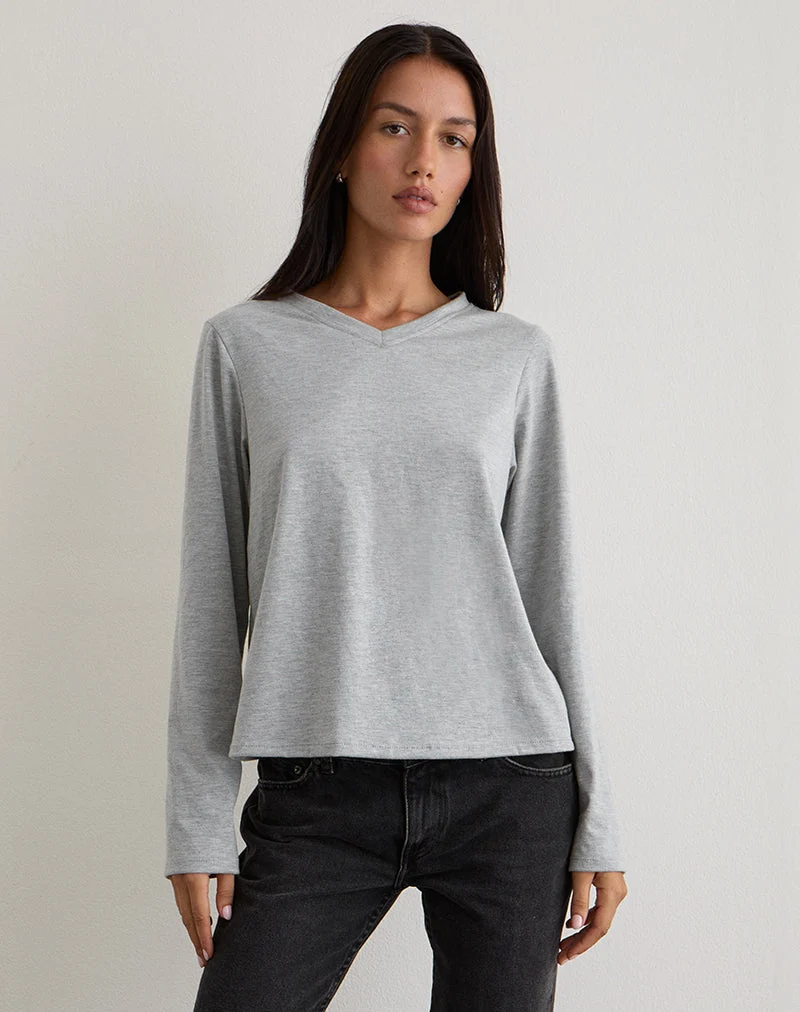 Feman Top aus Jersey Grau meliert