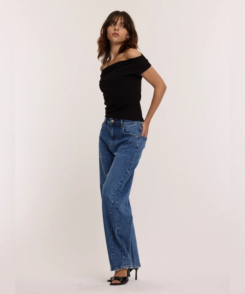 Stretch Balloon Jeans Ovia Vintage Dunkelblau