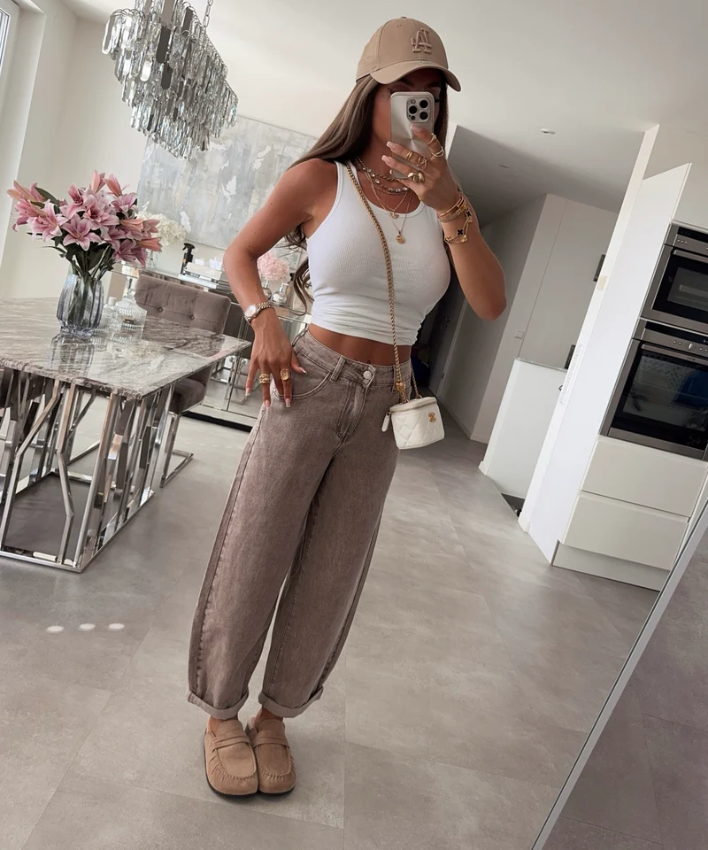Stretch Balloon Jeans Laeticia Taupe