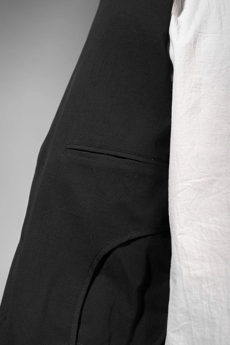 eigensinnig wien | Argo | Schwarzes Designer Herren-Sakko aus japanischer Baumwolle