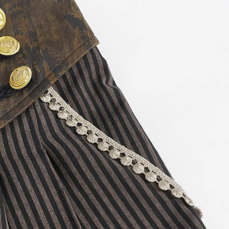 Herren-Gothic-Hose aus Kunstleder mit Splice-Streifen