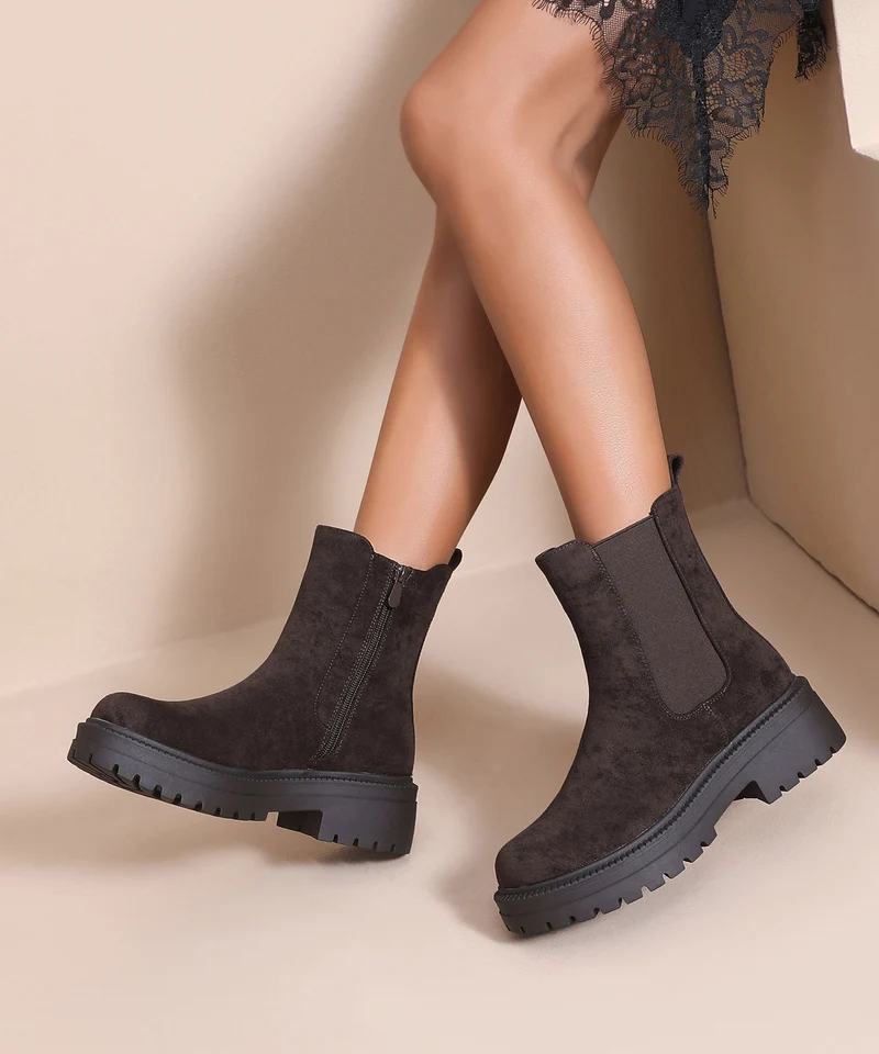 Wildleder Chelsea Boots Lania Dunkelbraun