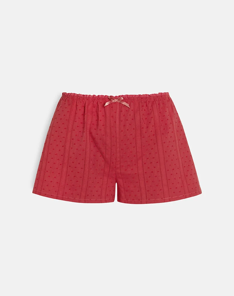 Sumi Shorts aus Baumwolle Dobby Rot