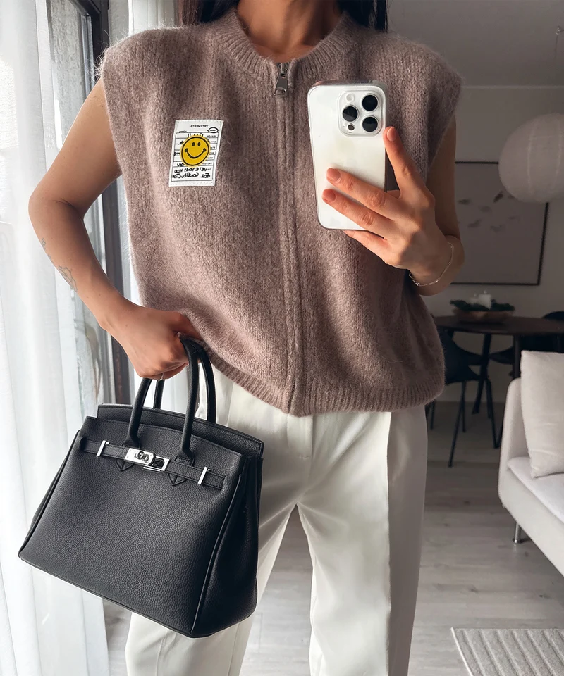 Zip Weste Smiley Naia Taupe