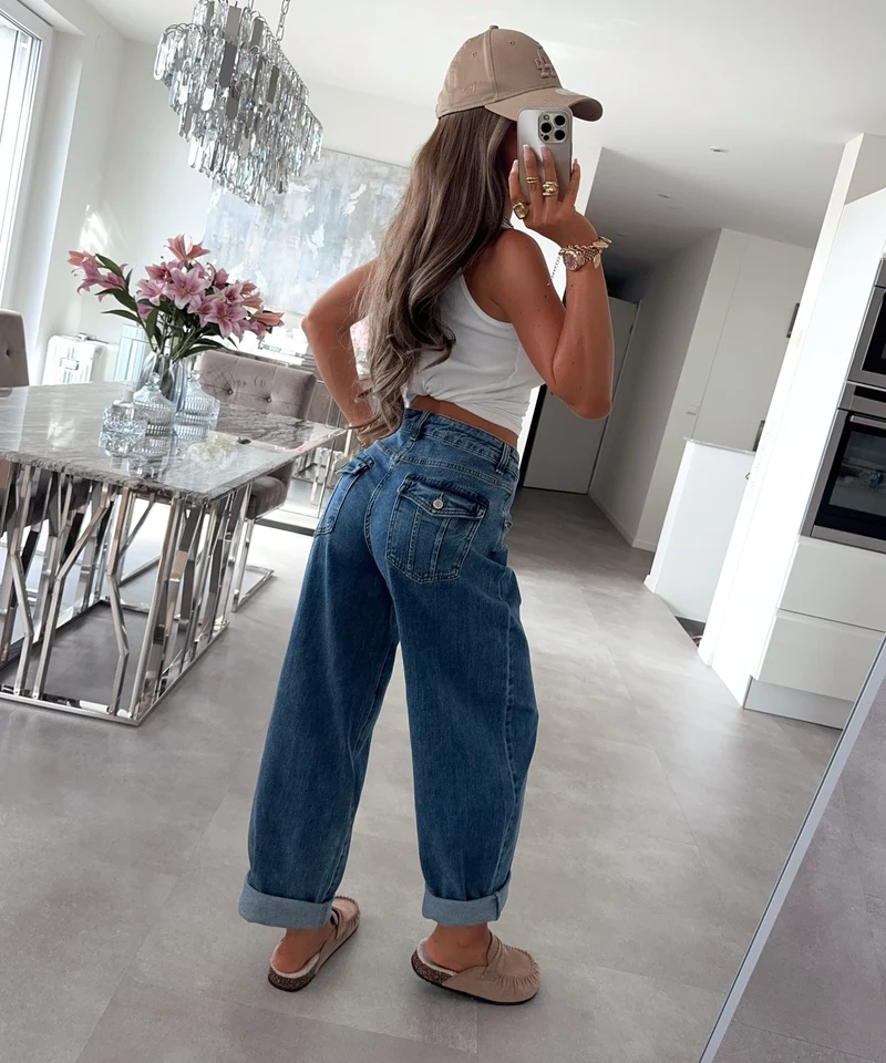 Stretch Balloon Jeans Melis Dunkelblau