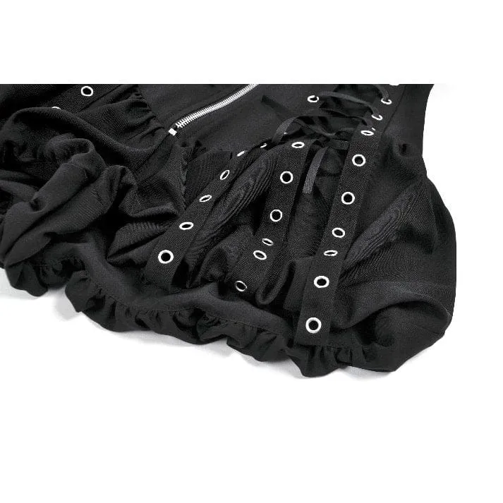 Punk-Shorts mit Ösen und Reißverschluss für Damen