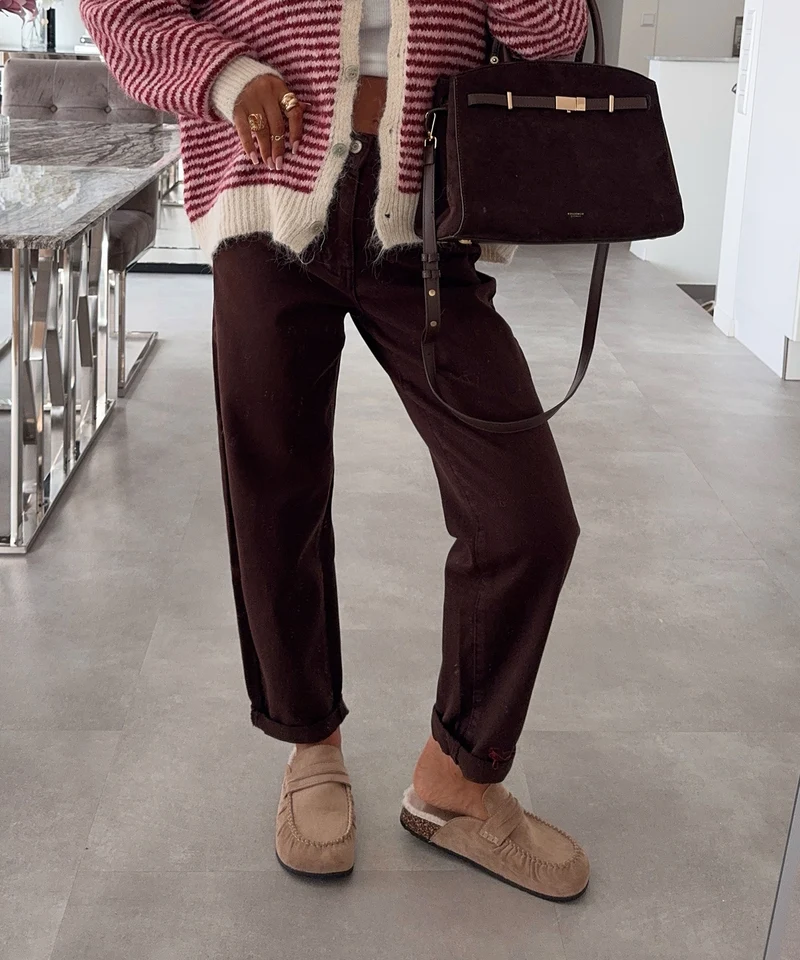 Stretch Mom Jeans Peppi Braun